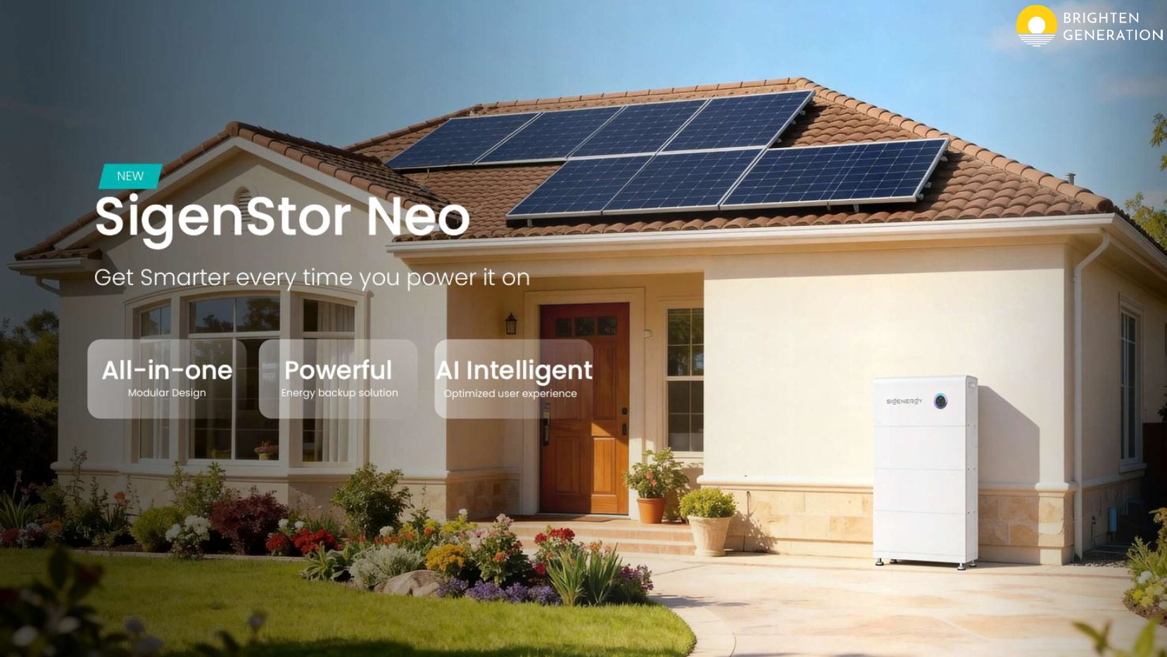 ภาพจำลอง SigenStor Neo กับบ้านและระบบ Solar